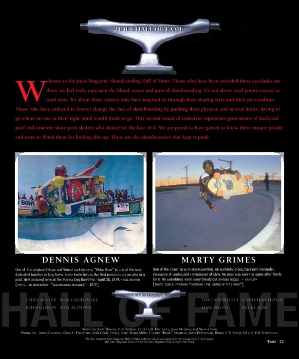 Juice Magazine Skateboarding Hall of Fame 2