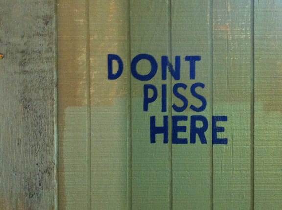 Don't Piss Here. Photo: Dan Levy