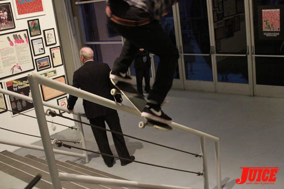Handrails and high end art. Photo: Dan Levy