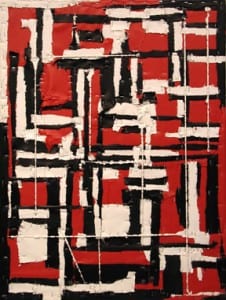 RIPPED RED BLACK AND WHITE