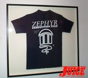 The Zephyr Competition Team Shirt autographed by Jeff Ho. Photo: Terri Craft