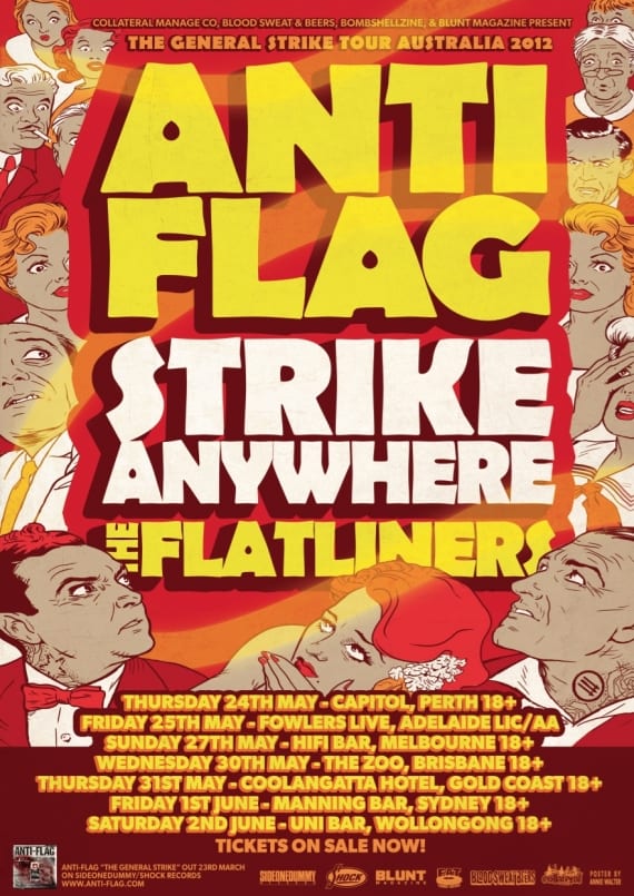 Anti Flag Strike Anywhere Flatliners Australia Tour 2012