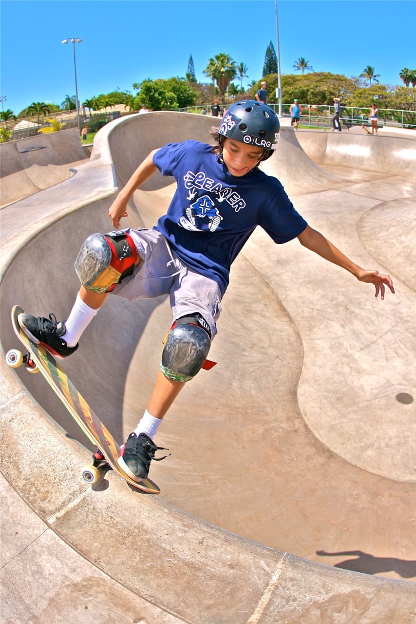 Fronside Over Crook at West Maui Skatepark | Photo: MJR