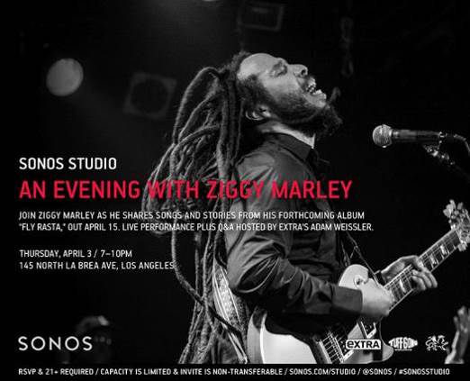 An Evening with Ziggy Marley at Sonos Studio