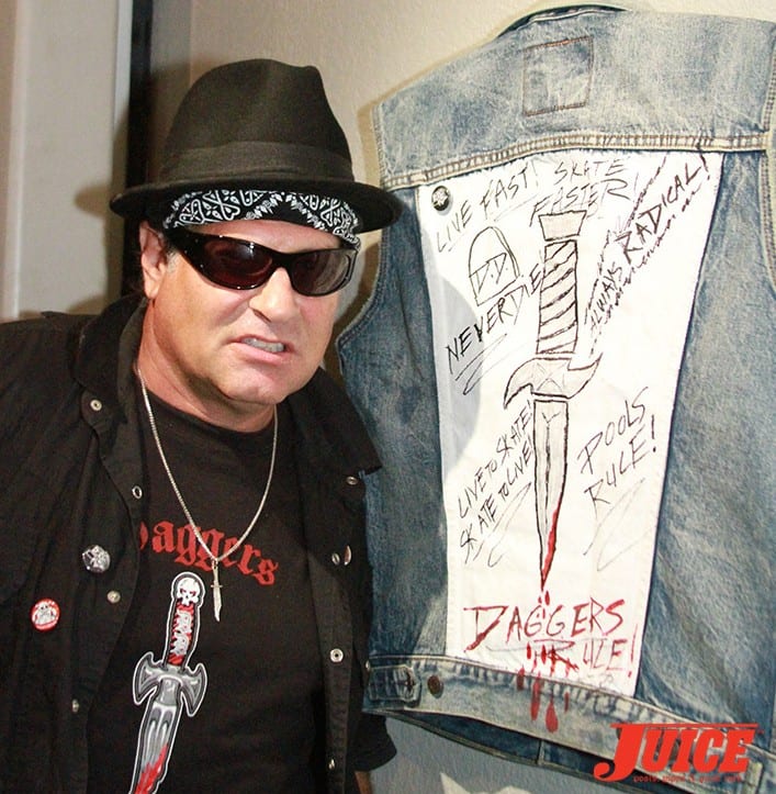 Dave Duncan with his Daggers designed vest. Daggers Rule! 2014. Photo by Dan Levy