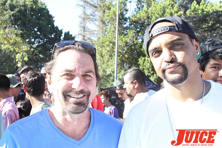 Joe Ciaglia (California Skateparks) and Jeron Wilson (Diamond Supply Co.) Diamond Skatepark Opening 2014. Photo by Dan Levy.