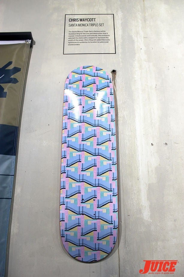 Chris Waycott skate art graphic tribute to the Santa Monica Triple Set. Photo by Vans Davey