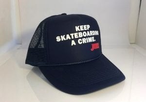 Juice Magazine Keep Skateboarding A Crime Trucker Hat Blue