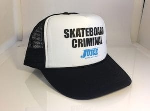 Juice Magazine Skateboard Criminal Trucker Hat White