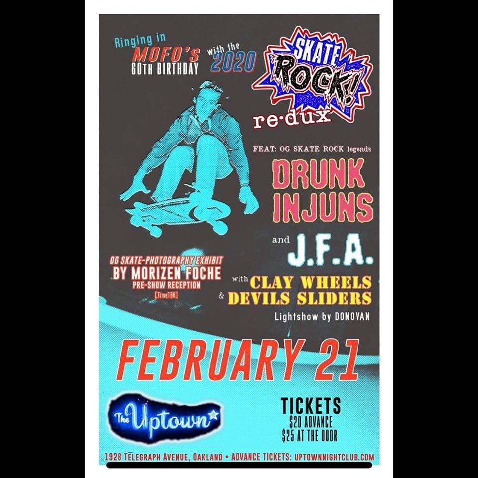 Skate Rock ReDux with Drunk Injuns, JFA, Clay Wheels and Devils Sliders