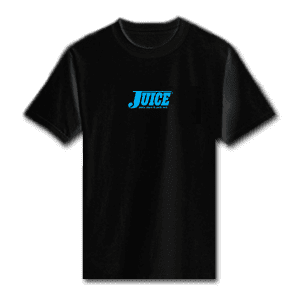 Juice Pools Pipes and Punk Rock Blue Mini Logo Black Short Sleeve Tshirt