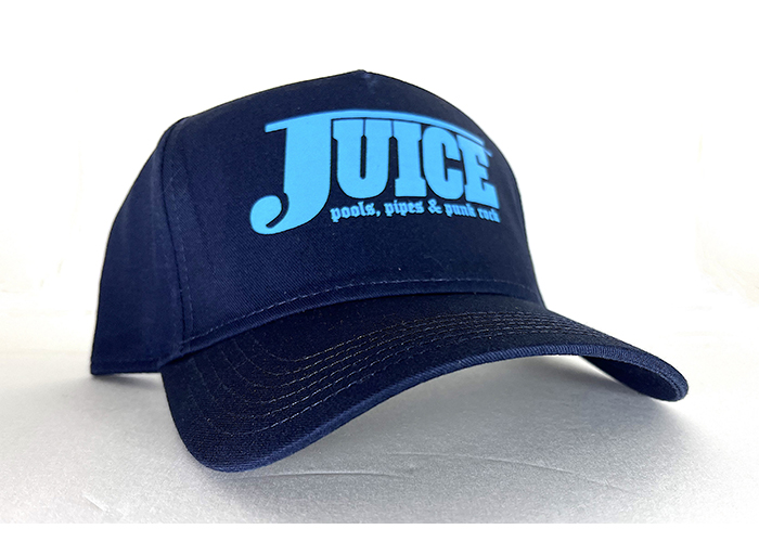 Baseball Hat Black with Blue Logo - Juice Pools Pipes And Punk Rock