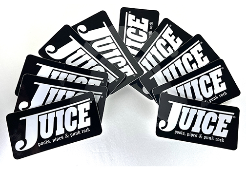 Juice Pools Pipes Punk Rock White Logo Sticker Pack of 10