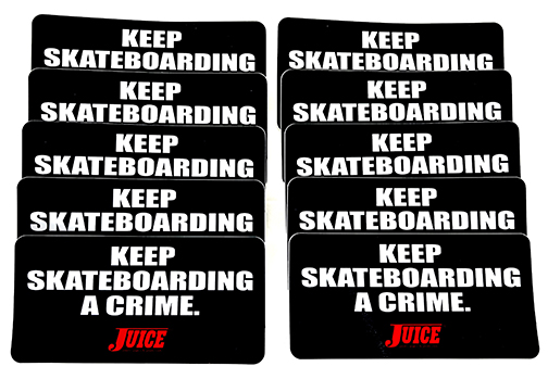 Juice Keep Skateboarding A Crime Sticker Pack of 10