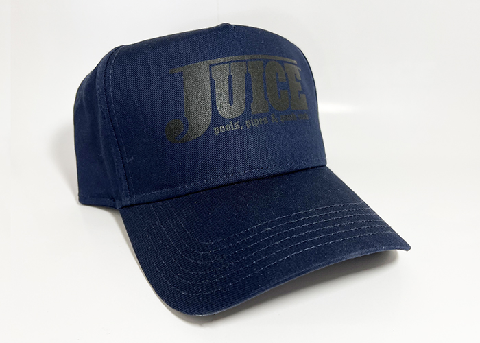 Baseball Hat Navy with Black Logo - Juice Pools Pipes And Punk Rock
