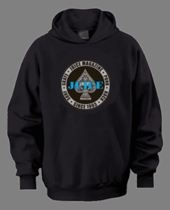 Juice 30 Year Ice Blue Aces Seal Medallion Black Hoodie