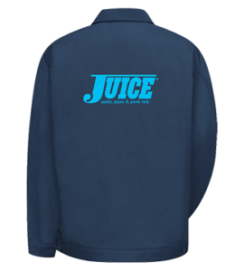 Juice Big Blue Pools Pipes Punk Rock Logo Jacket Navy Blue