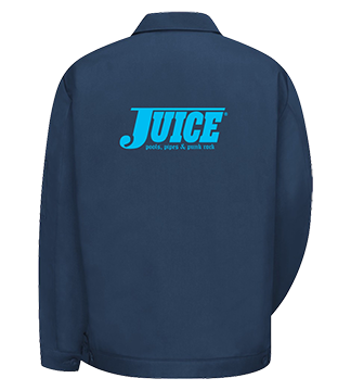 Juice Big Blue Pools Pipes Punk Rock Logo Jacket Navy Blue