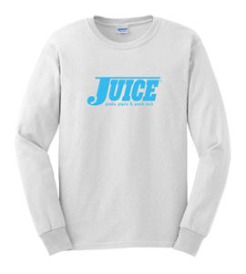 Juice Big Blue Pools Pipes Punk Rock Logo Long Sleeve TShirt White