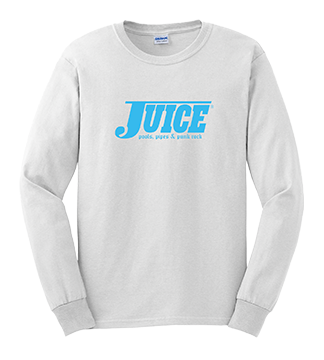 Juice Big Blue Pools Pipes Punk Rock Logo Long Sleeve TShirt White