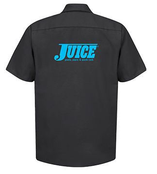 Juice Big Blue Pools Pipes Punk Rock Logo Work Shirt Black