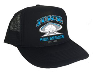 JUICE POOL SERVICE BLUE TRUCKER HAT BLACK