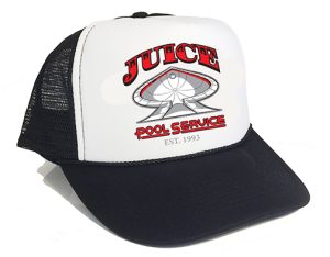 JUICE POOL SERVICE RED TRUCKER HAT WHITE