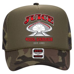 Juice Red Pool Service Trucker Hat Camo Green