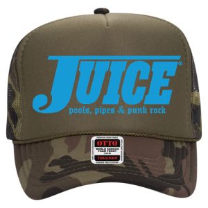 Juice Blue Pools Pipes And Punk Rock Trucker Hat Camo Green