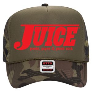 Juice Red Pools Pipes And Punk Rock Trucker Hat Camo Green