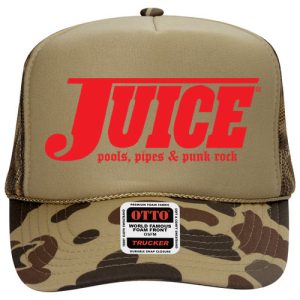 Juice Red Pools Pipes And Punk Rock Trucker Hat Camo Brown