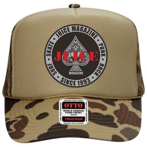 Juice Silver Aces Red Seal Trucker Hat Camo Brown