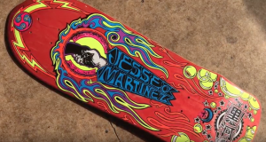 Doug Smith Artwork on Jesse Martinez World Industries skateboard