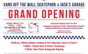 Vans Off The Wall Skatepark and Jack's Garage Grand Opening